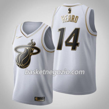 Canotte Uomo Miami Heat Tyler Herro 14 2019-20 Nike Bianco Golden Edition Swingman